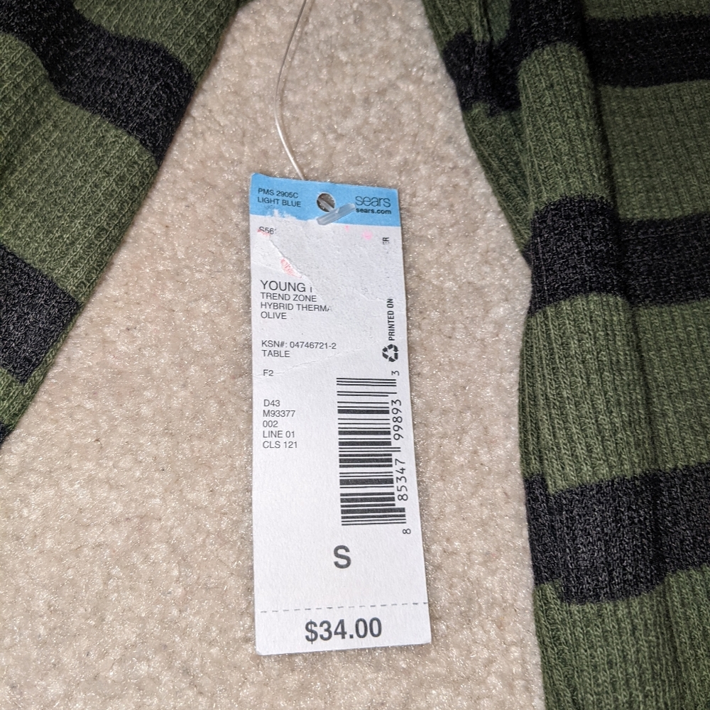 Nwt Hybrid threads green & black striped long sleeve top - Picture 7 of 13